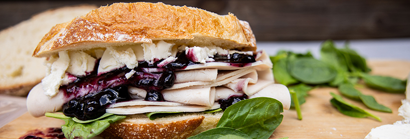Blueberry Jam & Roasted Turkey Sandwich