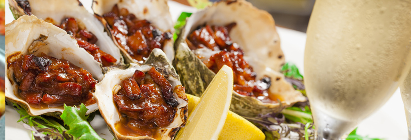 Baked Oysters with Bacon and Leeks