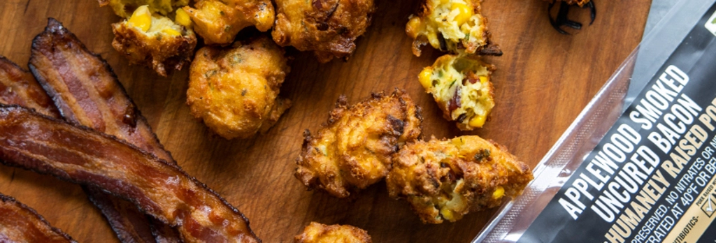 Smoky Bacon Corn Fritters & Chipotle Aioli