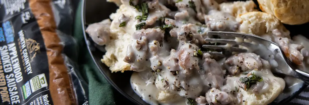 Sugar Free Sausage Gravy & Biscuits