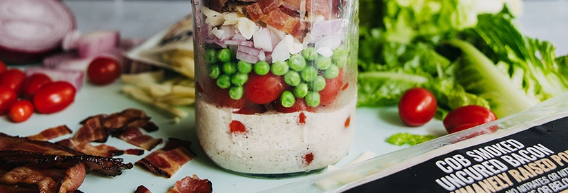 Mason Jar Cob Smoked Bacon Salad