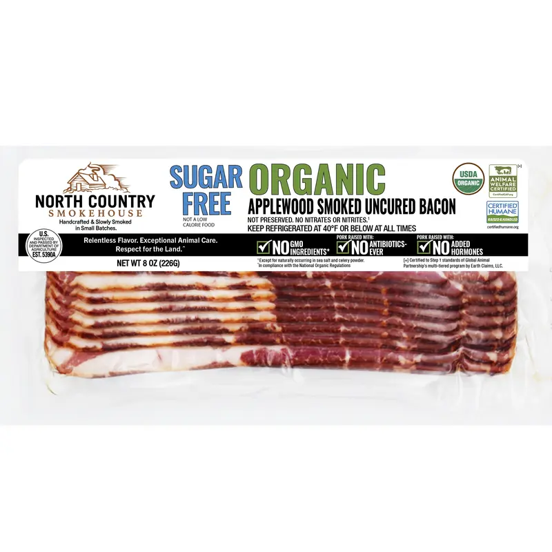 Sugar Free Organic Applewood Smoked Uncured Bacon