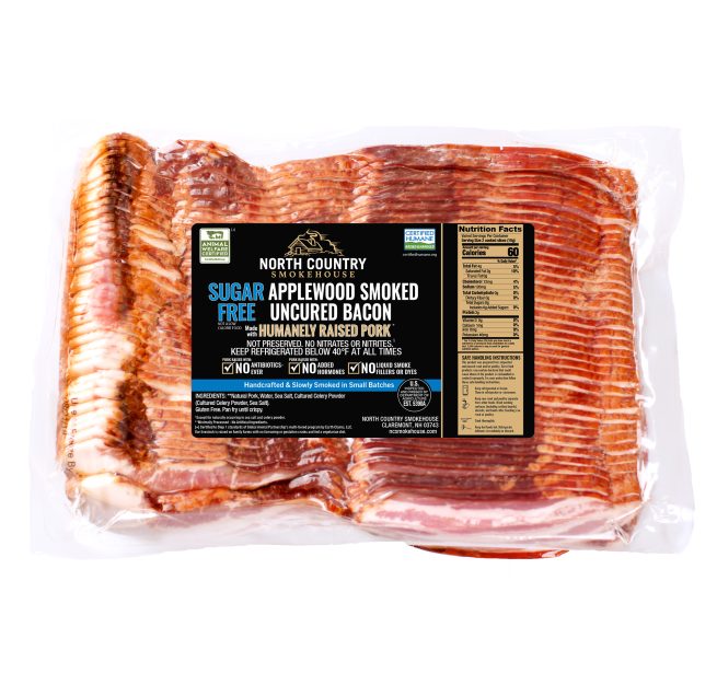 Sugar Free Applewood Smoked Uncured Bacon bulk package