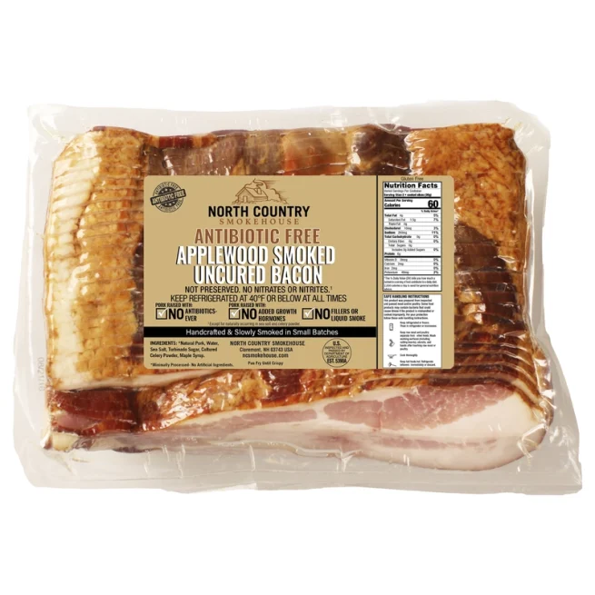 Antibiotic-Free Applewood Smoked Uncured Bacon Sliced 13/15