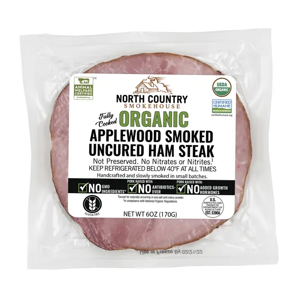 Organic Applewood Smoked Uncured Ham Steak