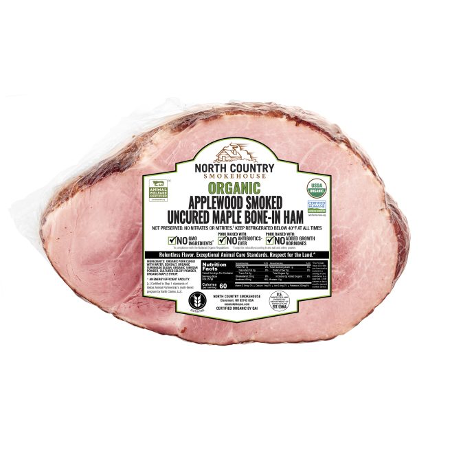 Organic bone in half ham