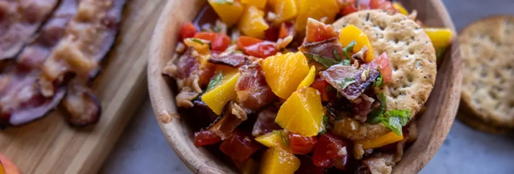 Grilled Peach & Bacon Salsa