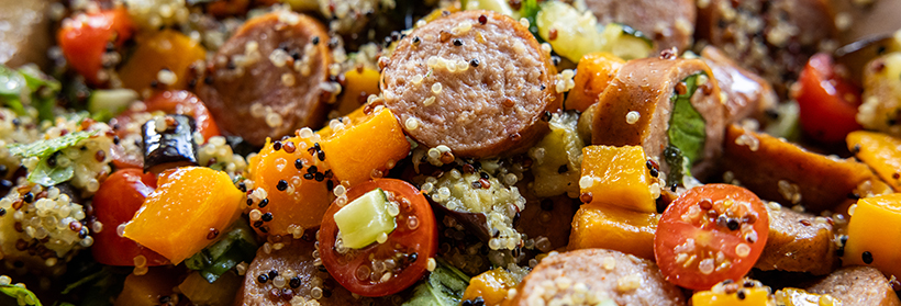 Quinoa Sausage Garden Salad