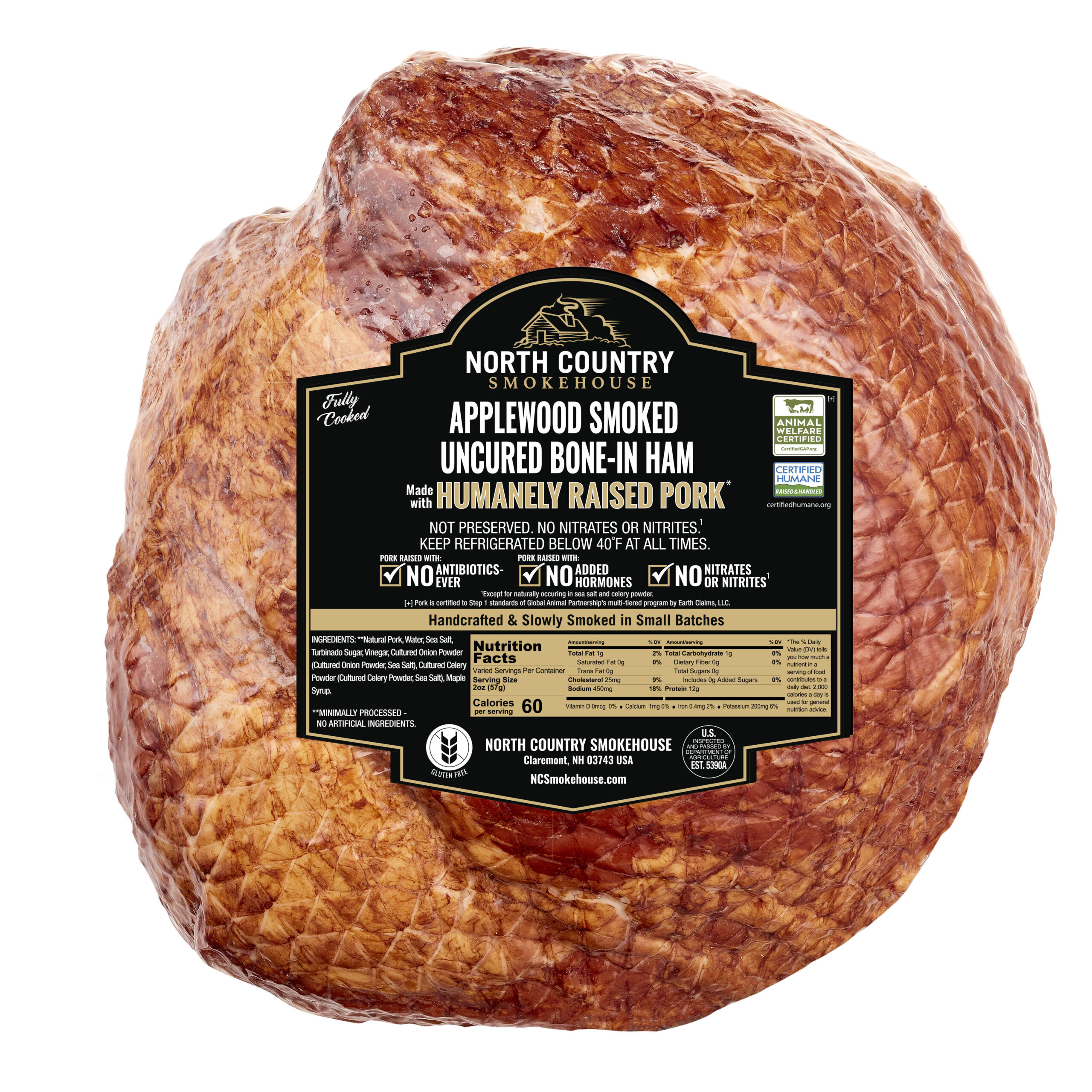 Applewood Smoked Uncured Maple Bone-In Whole Ham