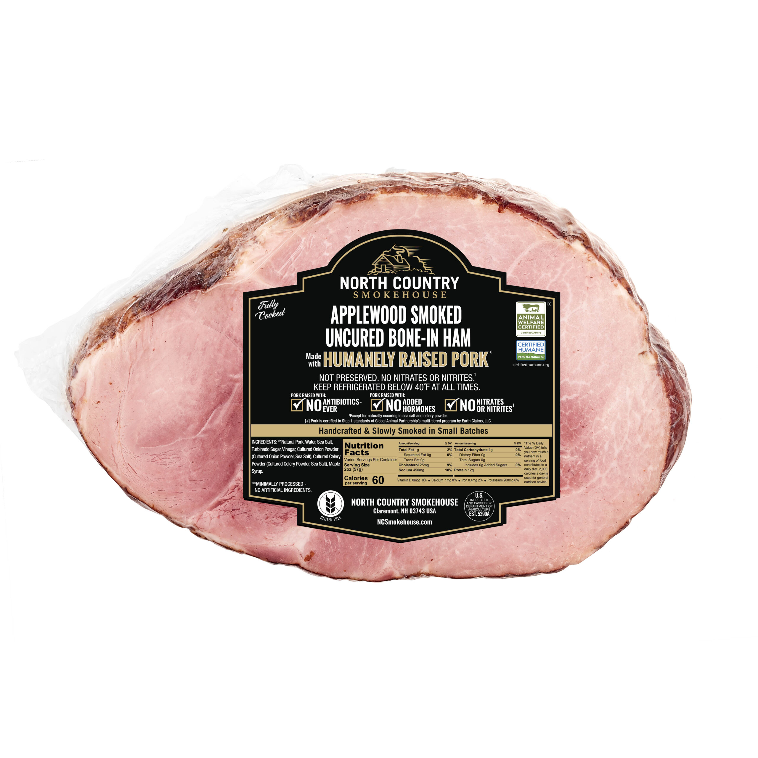 Applewood Smoked Uncured Maple Bone-In Half Ham