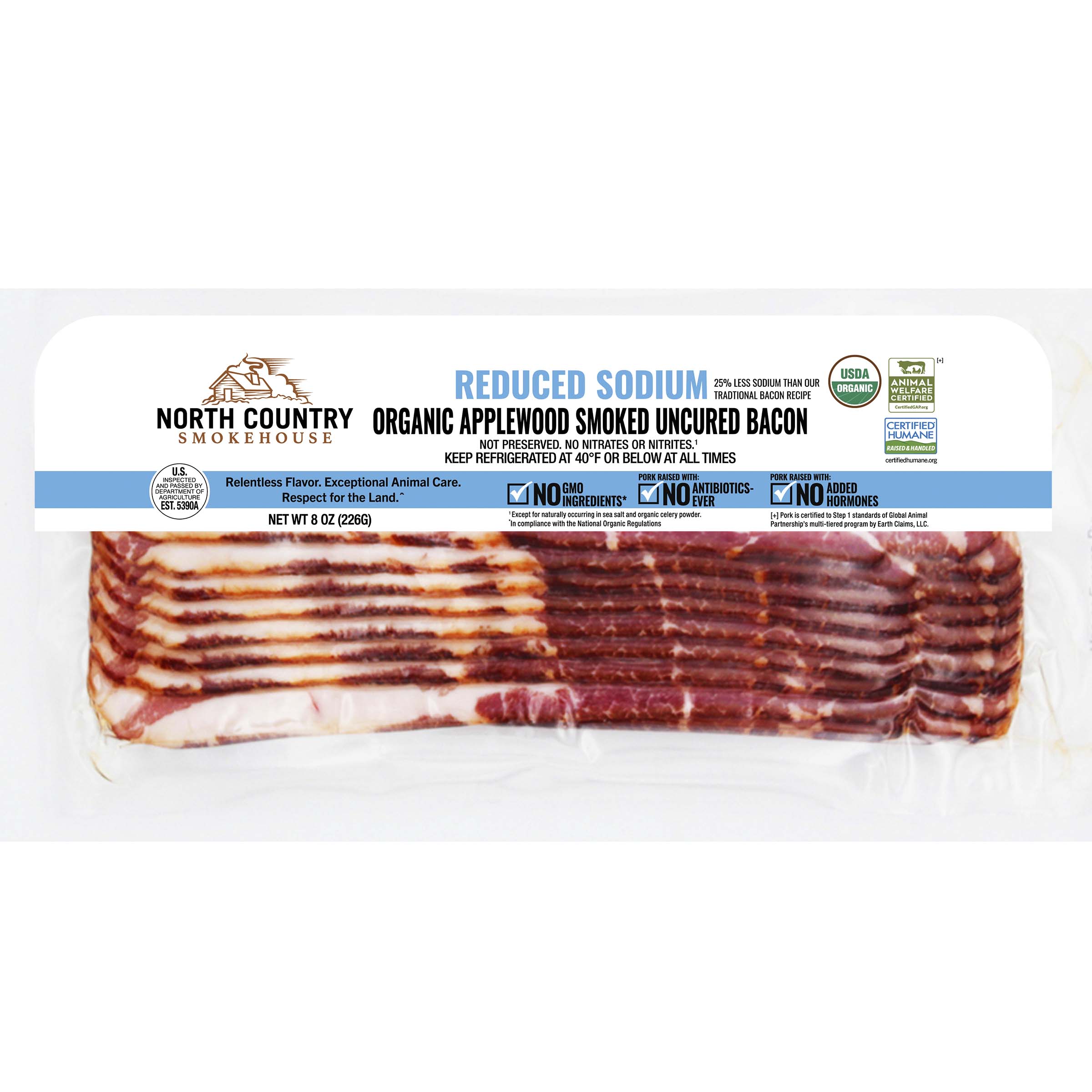 Reduced Sodium Organic Applewood Smoked Uncured Bacon