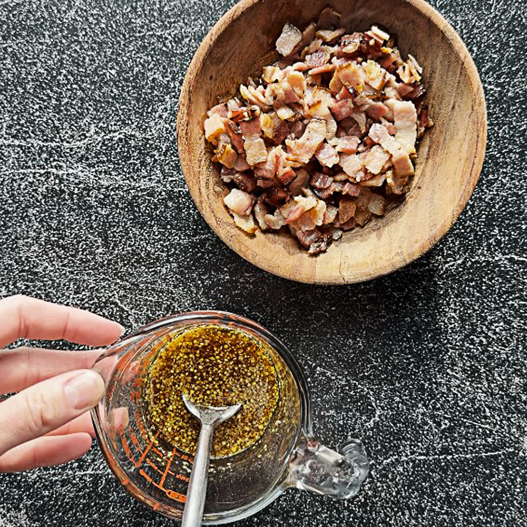 bacon and maple dijon mix prepped for maple bacon meatloaf