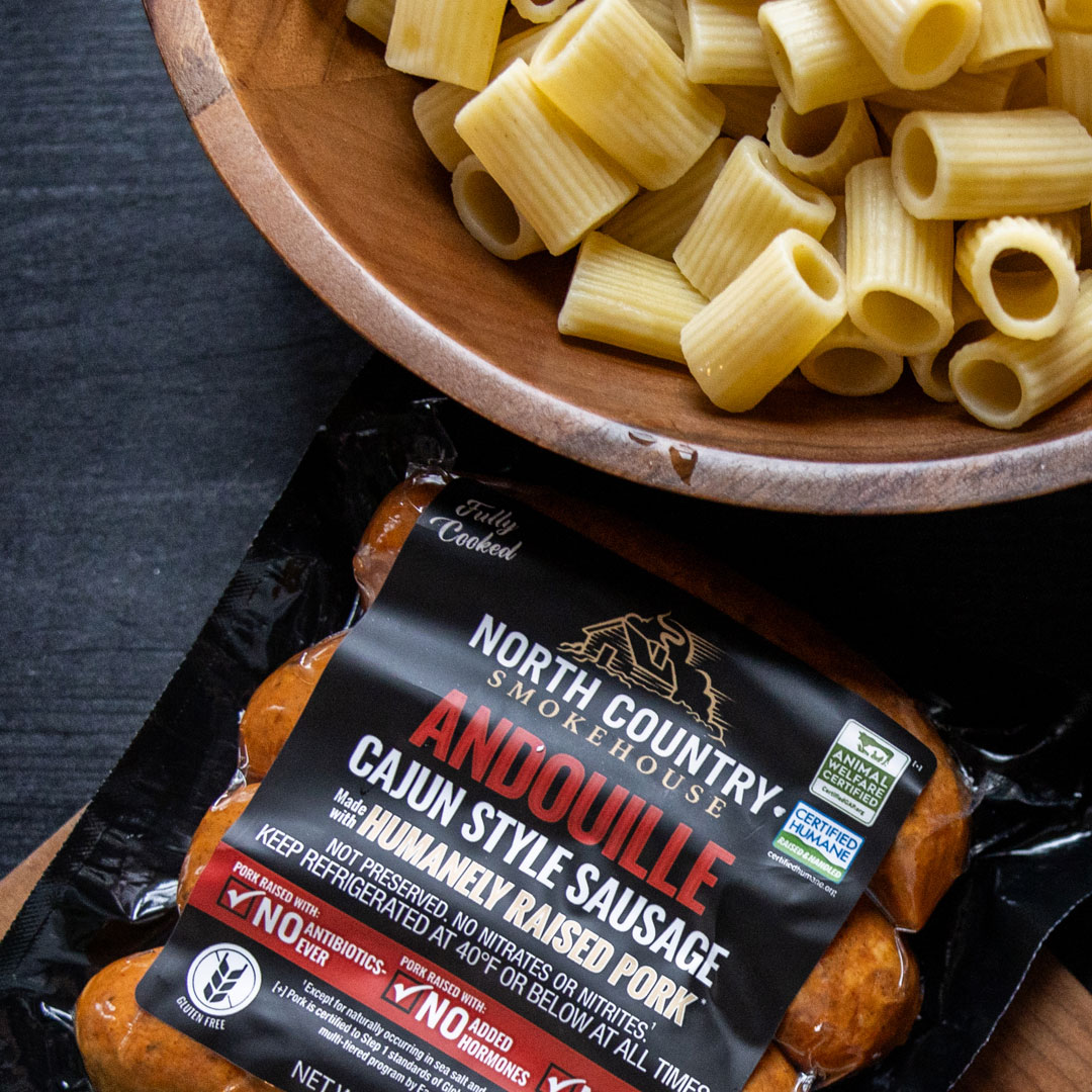 North Country Smokehouse Andouille sausage and pasta